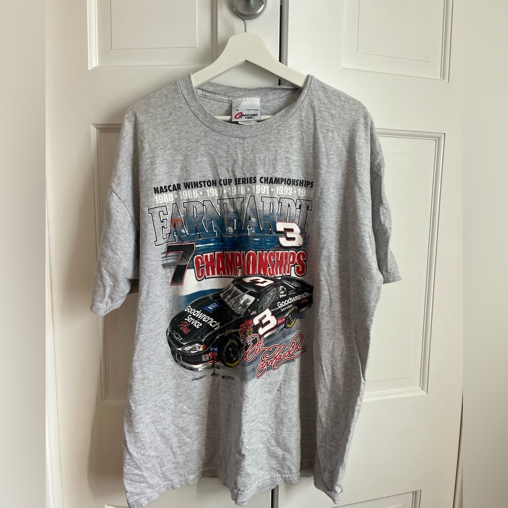 Vintage Dale Earnhardt #3 GoodWrench Service Shirt 7 Championships Grey Large